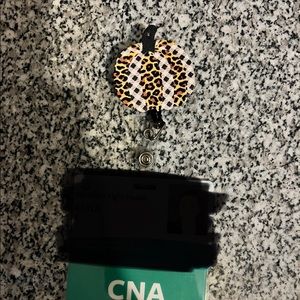 Cheetah Leopard Badge Reel Fall Pumpkin Nurse